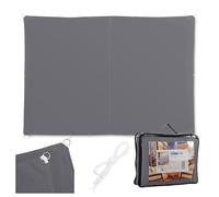 Relaxdays Toldo Vela Rectangular Impermeable con protección UV, Cuerdas para tensar, 4x5 m, Gris