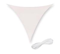 Relaxdays Toldo Vela Triangular, 2 x 2 x 2 m, Tejido HDPE, Resistente a los Rayos UV, Cuerdas Tensoras, Blanco