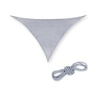 Relaxdays Toldo Vela Triangular, Tejido HDPE, Resistente Rayos UV, Cóncavo, Cuerdas Tensoras, 3 x 3 x 4,25 m, Gris Claro
