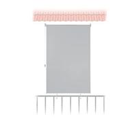 Relaxdays Toldo Vertical 140x100 cm, Estor Exterior con Cadena, Protección Sol y Viento, Balcón, Terraza, Jardín, Gris, Poliéster, 140 x 100 cm