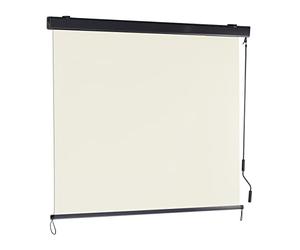 Relaxdays Toldo Vertical, 250 x 160 cm, Estor Exterior Manivela, Protección contra Sol y Miradas, Balcón, Terraza, Beige