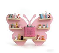Relaxdays Toniebox estantería, magnética, para Toniebox y 35 Tonies, Mariposa, HBT: 45x59x15 cm, Rosa