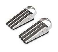 Relaxdays Tope cuña Topes de Puerta, 2 Unidades, Antideslizante, Peso: 130 gr, 12.5 x 5 x 3.7 cm, Acero Inoxidable, 3,7 x 5 x 12,5 cm