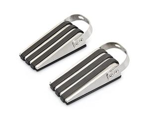 Relaxdays Tope cuña Topes de Puerta, 2 Unidades, Antideslizante, Peso: 130 gr, 12.5 x 5 x 3.7 cm, Acero Inoxidable, 3,7 x 5 x 12,5 cm