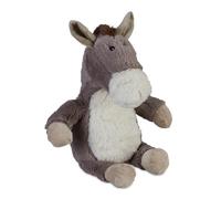 Relaxdays Tope Puertas Burro, Sujetapuertas Infantil, Tela Suave, Relleno Arena, Pesado, Decorativo, 26x24x17 cm, Gris