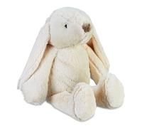 Relaxdays Tope Puertas Conejo, Sujetapuertas Infantil, Tela Suave, Relleno Arena, Pesado, Decorativo, 22x21x24 cm, Crema, Poliéster