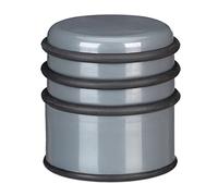 Relaxdays Tope de puertas, Pesado, Para puertas y ventanas,∅ 7 cm, 3 anillos de goma, Gris oscuro