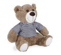 Relaxdays Tope Puertas Oso Peluche, Tela, Pesado, para Suelos, Sujetapuertas, Decorativo, 21 x 22 x 15 cm, Marrón Claro