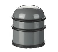 Relaxdays Tope, Puertas y Ventanas Pesadas, Acero Inoxidable y Goma, Freno Alto y Redondo, 7cm Ø, Gris Oscuro