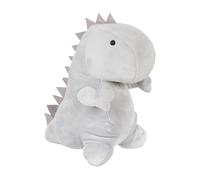 Relaxdays Tope Puertas Dinosaurio, Tela, Relleno Arena, para Suelo, Pesado, Blando, Sujetapuertas, 23 x 14 x 21 cm, Gris