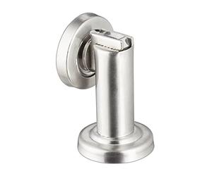 relaxdays Tope Puerta Imán, Retenedor Magnético para Pared o Suelo, Sujetapuertas, Acero Inoxidable, 1 Ud, Plateado