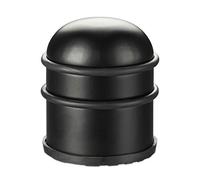 Relaxdays Tope Puerta, Puertas y Ventanas Pesadas, Acero Inoxidable y Goma, Alto y Redondo, Freno Suelo, 7cm Ø, Negro