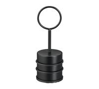 Relaxdays Tope Puertas, con Asa, Acero Inoxidable y Goma, Freno Portazos, 20 x 7 cm, Antideslizante, Negro