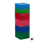 Relaxdays Torre de madera de colores azul,verde,rojo