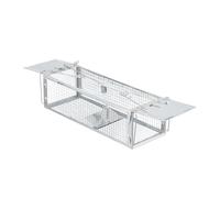 Relaxdays Trampa para Ratones Vivos, Ratonera no Letal, 11,5x40x14,5 cm, Jaula Metal Atrapa Ratas sin Matarlas, Plateado