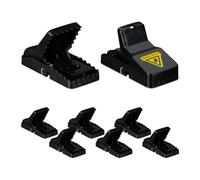 Relaxdays Trampas ratones reutilizables Pack de 8 negro