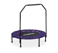Relaxdays Trampolín con barra Ø 102 cm púrpura,negro