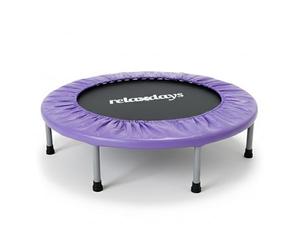 Relaxdays Trampolín Interior Plegable Ø 95 cm hasta 100 kg, Deporte y Gimnasia, Morado