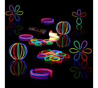 Relaxdays Tubos luminosos 1000 unidades, 7 colores amarillo,verde,rojo