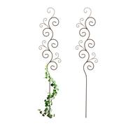 Relaxdays Tutor Plantas, Set de 2, Guías Trepadoras, Diseño Ondulado, 160 x 30 cm, Soportes Rosales, Metal, Marrón, Hierro, 2 Unidades