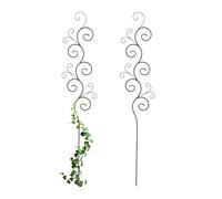 Relaxdays Tutor Plantas, Set de 2, Guías Trepadoras, Diseño Ondulado, 160 x 30 cm, Soportes Rosales, Metal, Marrón, Hierro, 2 Unidades