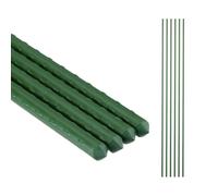 Relaxdays Tutores para Plantas, Pack de 10, 100 cm, Ø 10 mm, Soportes Tomateras y Trepadoras, Acero Plastificado, Verde, Plástico