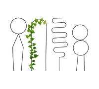 Relaxdays Tutores para Plantas, 4 Piezas, Guías Trepadoras, Formas Geométricas, para Macetas, Interior y Exterior, Negro, Acero, 4 Unidades