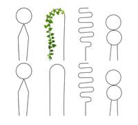 Relaxdays Soporte para Plantas trepadoras en Maceta, Juego de 8 celosías para Rosas, Forma geométrica, Soportes de Metal, Negro, Acero