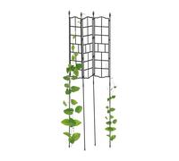 Relaxdays Tutores para Plantas, Set de 3, 124x14,5 cm, Ayuda para Trepadoras, Independiente, para Unir, Plástico, Negro, Acero, 124 x 14,5 cm