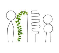 Relaxdays Tutores plantas geométricos en set negro