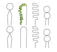 Relaxdays Soporte para Plantas trepadoras en Maceta, Juego de 8 celosías para Rosas, Forma geométrica, Soportes de Metal, Negro, Acero