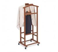 Relaxdays Valet con Ruedas, bambú Premium, silencioso, para Dormitorio, 107x47x37 cm, marrón