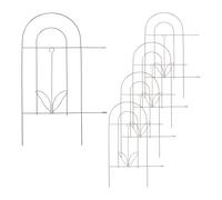 Relaxdays Valla de Jardín 5 Paneles con Ornamentos, 80x244,5 cm, Borduras de Exterior para Hincar, Diseño Floral, Bronce, Acero, 80 x 244,5 cm