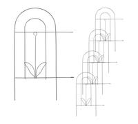 Relaxdays Valla de jardín metálica 5 paneles negro negro