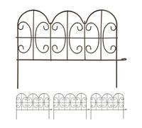 Relaxdays Valla de Jardín para Enterrar, 4 Paneles, 28 x 38,5 cm C/U, Bordura de Exterior, Bordes para Patio, Bronce