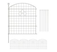 Relaxdays Valla Estanque, 5 Paneles, 78 x 76 cm, Reja Jardín Metálica, Set Verjas Huertos, Mascotas y Piscinas, Verde, Acero
