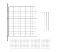 Relaxdays Valla Estanque, 5 Paneles, 78x75 cm, Reja Jardín Metálica, para Clavar, Verja Recta Huertos y Piscinas, Verde
