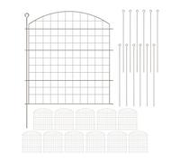 Relaxdays Valla Estanque, 5 Paneles Exteriores, Reja Jardín Metálica, 78 x 75 cm, Set Verja Arqueada, Piscina, Acero, Marrón, Pack de 12
