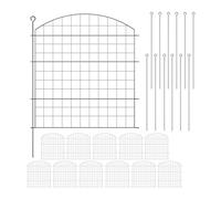 Relaxdays Valla Estanque, Paneles Exteriores, Reja Jardín Metálica, 78 x 75 cm, Set Verja Arqueada, Piscina, Acero, Verde, Pack de 12