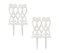 Relaxdays Valla Jardín, 2 Paneles de 25 x14,5 cm, Bordura Huerto, Cerramiento Césped, Hierro Fundido, Look Retro, Blanco