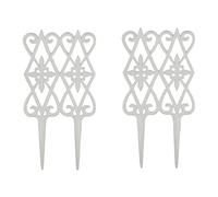 Relaxdays Floraler Beetzaun im 2er Set Valla Jardín, 2 Paneles de 36 x 17,5 cm, Bordura Huerto, Cerramiento Césped, Cercas Hierro Fundido, Blanco, 2 Zaunelemente