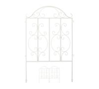 Relaxdays Valla jardín 3 paneles color blanco blanco