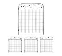 Relaxdays Valla jardín de hierro 4 paneles negro