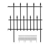 Relaxdays Valla jardín de metal 4 paneles negro