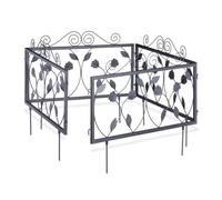 Relaxdays Valla jardín metálica set de 16 gótico negro