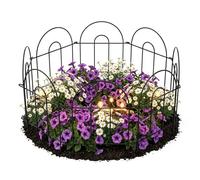 Relaxdays Valla metálica Modular para parterres, Arco, 45x240 cm, fijación al Suelo, Negro