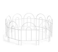 Relaxdays Valla metálica para parterres, 10 módulos, Arco Redondeado, Borde para Clavar, 45×400 cm, Blanco