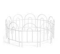 Relaxdays Valla metálica para parterres, 10 uds. blanco