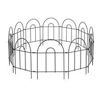 Relaxdays Valla metálica para parterres, 10 uds. negro