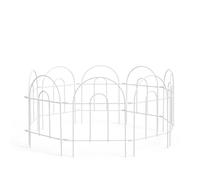 Relaxdays Valla metálica para parterres, 6 uds blanco